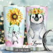 Penguin Personalized Stainless Steel Tumbler, Sunflower Let Yourself Bloom, 20 Oz Coffee/ TeaTumbler, Great Gifts For Birthday Christmas Thanksgiving, Perfect Gifts For Penguin Lovers