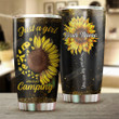 Personalized Just A Girl Who Loves Camping Sunflower Stainless Steel Tumbler, Tumbler Cups For Coffee/Tea, Great Customized Gifts For Birthday Christmas Thanksgiving