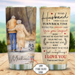 Old Couple Dog  Personalized Tumbler Cup To My Husband I Wish I Could Turn Back Time Stainless Steel Vacuum Insulated Tumbler 20 Oz Best Gifts For Husband On Valentine Anniversary