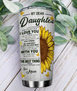 Sunflower Butterfly Personalized Tumbler Cup To My Dear Daughter Stainless Steel Insulated Tumbler 20 Oz Gift Ideas From Mom To Daughter Best Gifts For Birthday Christmas For Daughter