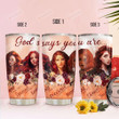 Red Head Under Gods Say You Are Stainless Steel Tumbler, Tumbler Cups For Coffee/Tea, Great Customized Gifts For Birthday Christmas Thanksgiving