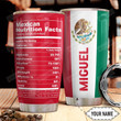 Personalized Mexican Nutrition Facts Stainless Steel Tumbler, Tumbler Cups For Coffee/Tea, Great Customized Gifts For Birthday Christmas Thanksgiving