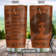Personalized Black Queen Leather Style Stainless Steel Tumbler, Tumbler Cups For Coffee/Tea, Great Customized Gifts For Birthday Christmas Thanksgiving