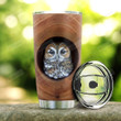 Owl Wooden Style Personalized Tumbler Cup Stainless Steel Insulated Tumbler 20 Oz Best Gifts For Owl Lovers Great Gifts For Birthday Christmas Thanksgiving Coffee/ Tea Tumbler Traveling Tumbler