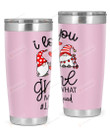 Librarian I Love You Gnome Stainless Steel Tumbler, Tumbler Cups For Coffee/Tea