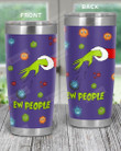 Ew People Throwing Christmas Virus By Grinch, Purple Stainless Steel Tumbler Cup For Coffee/Tea