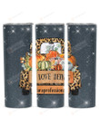 Love Being Paraprofessional Cartoon Car And Pumpkin Stainless Steel Tumbler, Tumbler Cups For Coffee/Tea