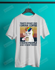 Retro Navy Coffee Unicorn That's What I Do Short-Sleeves Tshirt, Pullover Hoodie, Great Gift For Thanksgiving Birthday Christmas