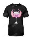 Breast Cancer Awareness Shirt, Funny Wine Glass Pink Ribbon T-Shirt, Breast Cancer Warriors/Patients Gifts Unisex Classic Tshirt Black