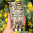 Personalized Deer To My Boyfriend The Day I Met You I Found My Missing Piece I Love You Stainless Steel Tumbler, Tumbler Cups For Coffee/Tea