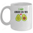 I Avo Crush On You And Love Adorable Avocado Mug Gifts For Couple Lover , Husband, Boyfriend, Birthday, Anniversary Ceramic Coffee Mug 11-15 Oz