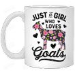 Just A Girl Who Loves Goats And Flowers Mug Gifts For Birthday, Anniversary Ceramic Coffee Mug 11-15 Oz