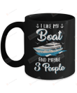 I Like My Boat And Maybe 3 People Summer Vacation Black Mugs Ceramic Mug 11 Oz 15 Oz Coffee Mug