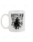Outlaw, Cowboy White Mugs Ceramic Mug 11 Oz 15 Oz Coffee Mug