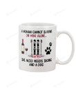 Hobbies A Woman Cannot Survive On Wine Alone She Also Needs Skiing And A Dog Ceramic Mug Great Customized Gifts For Birthday Christmas Thanksgiving Anniversary11 Oz 15 Oz Coffee Mug