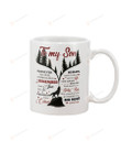 Personalized To My Son Mug Wolf And Forest Wrap Yourself Up In This & Consider It A Big Hug Best Gifts From Dad To Daughter For Christmas New Year Birthday Graduation White Mug Tea Mug