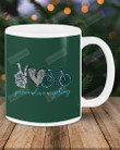 Peace Love Cycling Ceramic Mug Great Customized Gifts For Birthday Christmas Thanksgiving Anniversary 11 Oz 15 Oz Coffee Mug