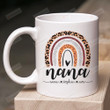 Personalized Leopard Rainbow Nana Mug,Custom Mug With Grankid Names,  Gift For Grandma, Grandma Birthday Christmas Thanksgiving Gift