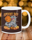 Spooky Boy Halloween Pumpkin And Web Mugs Ceramic Mug 11 Oz 15 Oz Coffee Mug
