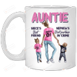 Auntie Niece’s Best Friend Nephew’s Best Partner In Crime Mug Auntie Coffee Mugs, Aunt Mug Gifts For Birthday, Anniversary Ceramic Coffee 11-15 Oz