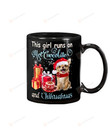 This Girl Runs On Hot Chocolate And Chihuahua Mug, Funny Dog Santa Claus Reindeer Elf Mug, Birthday Merry Xmas Gifts For Men Women Kids Ceramic Coffee Mug - Printed Art Quotes 11 15 Oz Mug