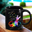 Pink Dragonfly Angels From Heaven Colorful Feather Beautiful Gift Black Mug Gifts For Birthday, Anniversary Ceramic Coffee Mug 11-15 Oz
