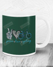 Peace Love Cycling Ceramic Mug Great Customized Gifts For Birthday Christmas Anniversary 11 Oz 15 Oz Coffee Mug