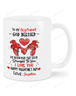 Personalized To My Boyfriend Mug, The Broken Road That Led Me Straight To You Funny From Girlfriend, Happy Valentine's Day Gifts For Couple Lover Customized Name Ceramic Coffee 11-15 Oz Mug