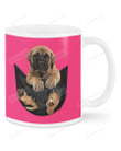 Bullmastiff In Pocket Ceramic Mug Great Customized Gifts For Birthday Christmas Thanksgiving 11 Oz 15 Oz Coffee Mug