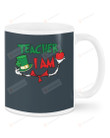 Teacher I Am, Shamrock Hat And Apple Mugs Ceramic Mug 11 Oz 15 Oz Coffee Mug