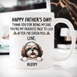 Personalized Shih Tzu Dog Thank You For Being My Dad Happy Father's Day Ceramic Mug Great Customized Gifts For Birthday Christmas Thanksgiving Father's Day 11 Oz 15 Oz Coffee Mug