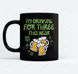 I'm Drinking For Three St Patrick's Day Men Pregnancy Dad Baby Black Mugs Funny Gifts Ceramic Mug Great Customized Gifts For Birthday Christmas Thanksgiving Father's Day
