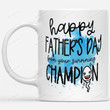 Personalized Happy Father's Day From Your Swimming Champion  White Mugs Custom Name Ceramic Mug Best Gifts For Dad Swimming Dad Swimmers Father's Day 11 Oz 15 Oz Coffee Mug