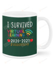 I Survived Virtual Learning 2020-2021 3rd Grade Teacher Ceramic Mug Great Customized Gifts For Birthday Christmas Thanksgiving Father's Day 11 Oz 15 Oz Coffee Mug