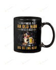 Bernese Mountain Old Man With A Dog Mug Gifts For Dog Mom, Dog Dad , Dog Lover, Birthday, Thanksgiving Anniversary Ceramic Coffee 11-15 Oz