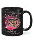 Yorkshire Terrier A Hundred Hearts Would Be Too Few To Carry All My Love For You Mug Gifts For Dog Lovers, Couple Lover, Husband, Boyfriend, Birthday, Anniversary Ceramic Changing Color Mug 11-15 Oz