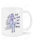 Just A Girl Who Loves Horses Blue Horse Mug Gifts For Animal Lovers, Birthday, Anniversary Ceramic Changing Color Mug 11-15 Oz