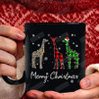 Christmas gifts Idea - Giraffe buffalo plaid christmas gifts black mug Family Of Three Mug