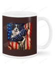 Border Collie American Flag Ceramic Mug Great Customized Gifts For Birthday Christmas Thanksgiving 11 Oz 15 Oz Coffee Mug