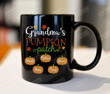 Personalized Grandma's Pumpkin Patch With Grandkid Black Mug Gifts For Her, Mother's Day ,Birthday, Halloween, Anniversary Customized Name Ceramic Coffee  Mug 11-15 Oz