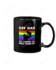 LGBT Gay Dad Black Mugs Like A Normal Dad Only Cooler LGBT Gay Rainbow Ceramic Mug Best Gifts For LGBT Dad Pride Month Gay Pride 11 Oz 15 Oz Coffee Mug