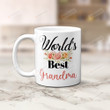 World’s Best Grandma Floral Flower Mug Gifts For Her, Mother's Day ,Birthday, Anniversary Ceramic Coffee  Mug 11-15 Oz