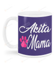 Akita Mama Pink Dog Paw Ceramic Mug Great Customized Gifts For Birthday Christmas Thanksgiving 11 Oz 15 Oz Coffee Mug