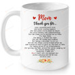 Mom Thank You For Your Unconditional Love Coffee White Mug Gifts For Mom, Her, Mother's Day ,Birthday, Anniversary Ceramic Changing Color Mug 11-15 Oz