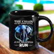 Elephant The Chain On My Mood Swing Just Snapped Run Elephant Lovers Animal Black Mug Gifts For Birthday, Anniversary Ceramic Coffee Mug 11-15 Oz
