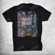 New York Skyline Heartbeat Statue Of Liberty I Love New York T-Shirt