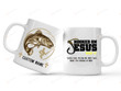 Personalized Hooked On Jesus Fishing Custom Name Mug For Fishermen In daily Life, Birthday, Anniversary Ceramic Coffee 11-15 Oz