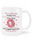 Personalized Family Dear mommy I'll Be Snuggled In Your Arms Ceramic Mug Great Customized Gifts For Birthday Christmas Thanksgiving Mother's Day 11 Oz 15 Oz Coffee Mug