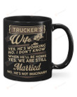 Trucker'S Wife Mugs From Husband Trucker Ceramic Mug, Camper Mug, Tea Cup Latte For Holiday, Christmas, Birthday Gift