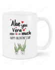 Aloe You Vera Much Cactus Mug, Happy Valentine's Day Gifts For Couple Lover ,Birthday, Thanksgiving Anniversary Ceramic Coffee 11-15 Oz
